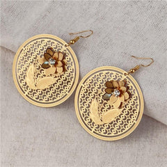 Retro Flower Earrings Hollow Design Party Jewelry Gift