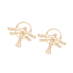 Baroque Style Retro Golden Angel Earrings Female Wings Dangle Earrings
