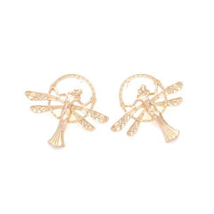 Baroque Style Retro Golden Angel Earrings Female Wings Dangle Earrings