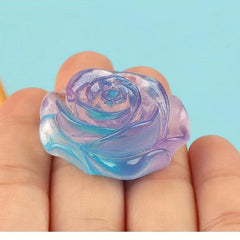 DIY Ice Starry Roses Resin Flower Patches Hair Clips