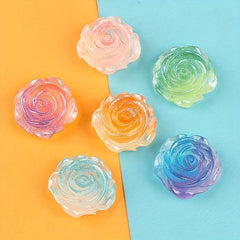DIY Ice Starry Roses Resin Flower Patches Hair Clips