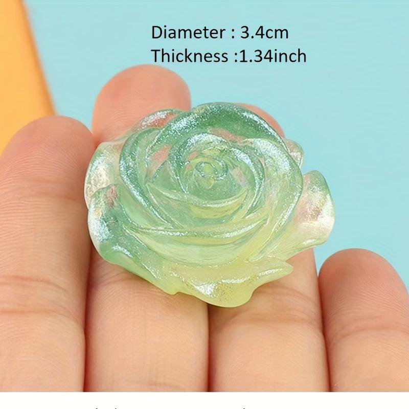 DIY Ice Starry Roses Resin Flower Patches Hair Clips