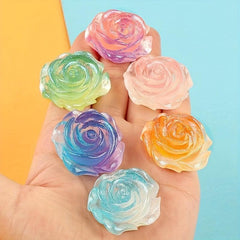 DIY Ice Starry Roses Resin Flower Patches Hair Clips