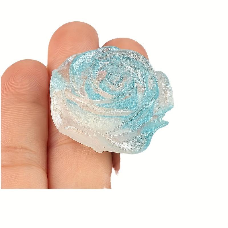 DIY Ice Starry Roses Resin Flower Patches Hair Clips