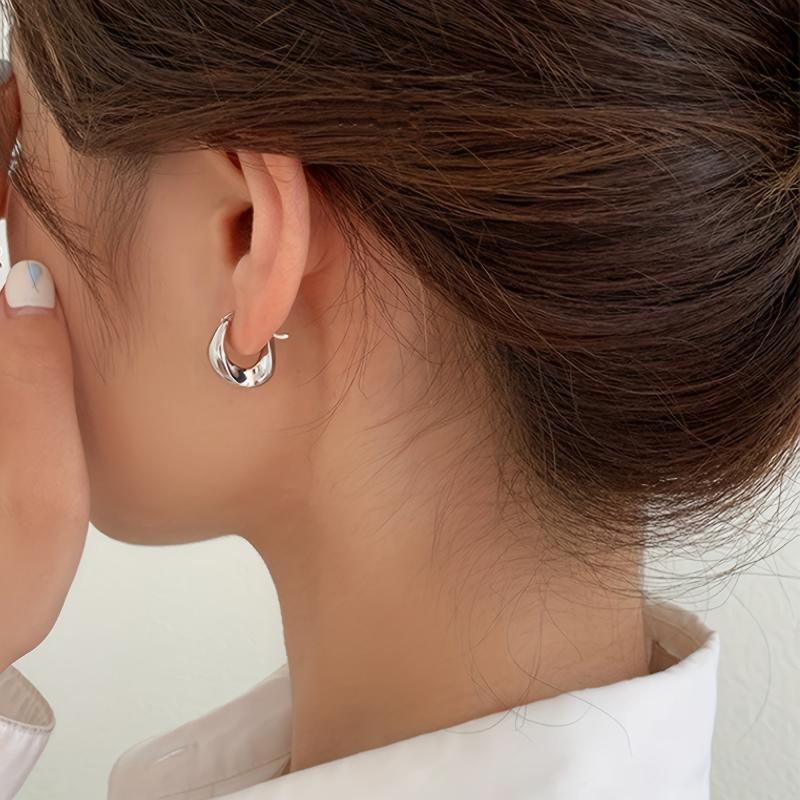 Metal Earrings Women Geometric Glossy Earrings For Party