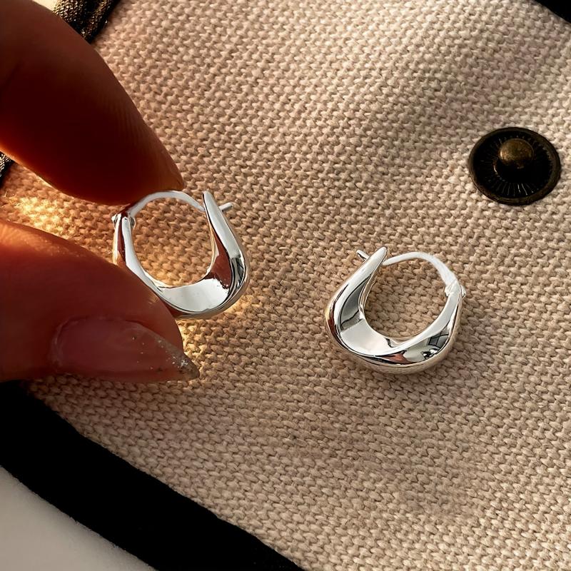 Metal Earrings Women Geometric Glossy Earrings For Party