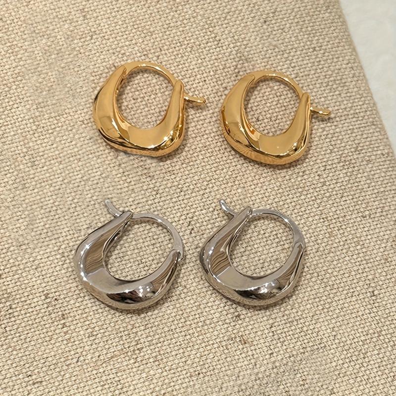 Metal Earrings Women Geometric Glossy Earrings For Party