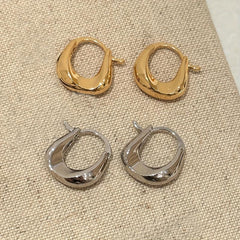 Metal Earrings Women Geometric Glossy Earrings For Party