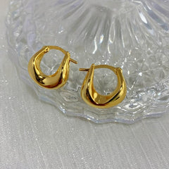 Metal Earrings Women Geometric Glossy Earrings For Party