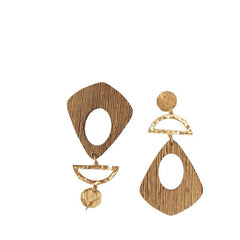 Boho Style Wooden Earrings, Long Wooden Earrings