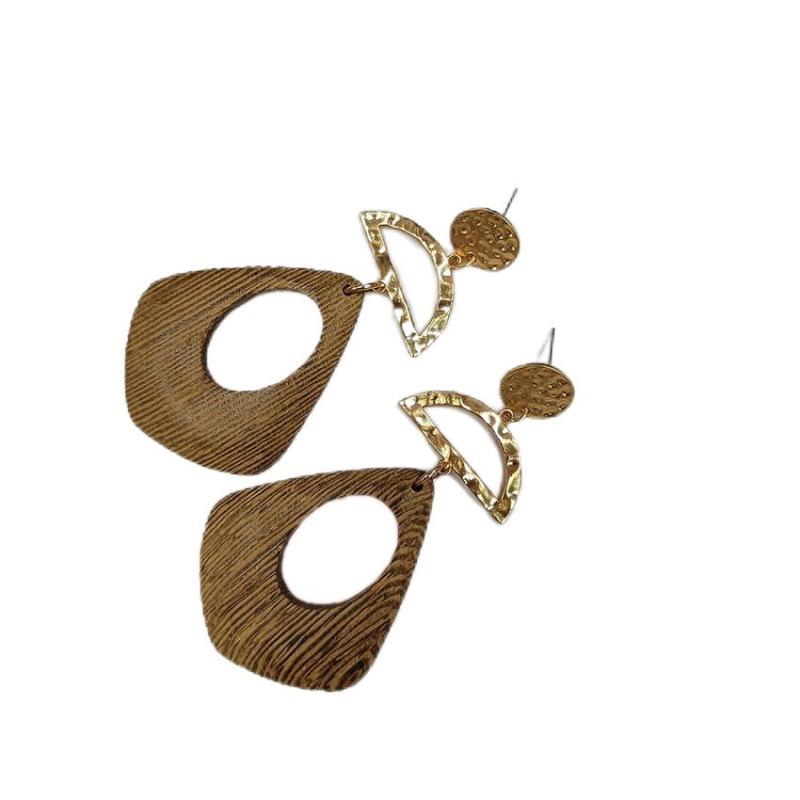Boho Style Wooden Earrings, Long Wooden Earrings