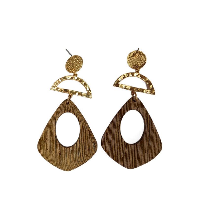 Boho Style Wooden Earrings, Long Wooden Earrings