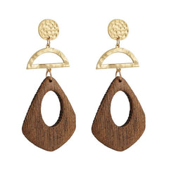 Boho Style Wooden Earrings, Long Wooden Earrings