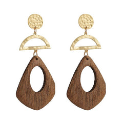 Boho Style Wooden Earrings, Long Wooden Earrings