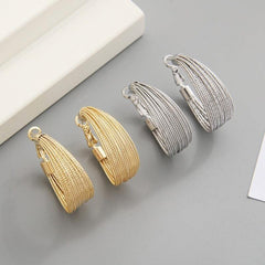 Exaggerated C shaped Golden Thread Earrings Halloween Christmas Gift