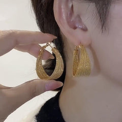Exaggerated C shaped Golden Thread Earrings Halloween Christmas Gift