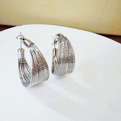 Exaggerated C shaped Golden Thread Earrings Halloween Christmas Gift