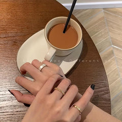 3pcs Copper Rings Set Open Adjustable Sweet Ring