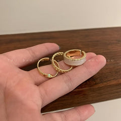 3pcs Copper Rings Set Open Adjustable Sweet Ring