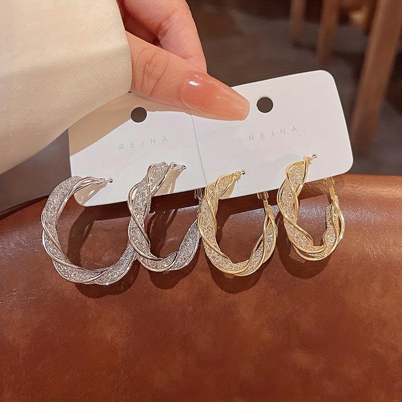 C Shaped Hollow Crystal Earrings for Girls Women Jewelry Halloween