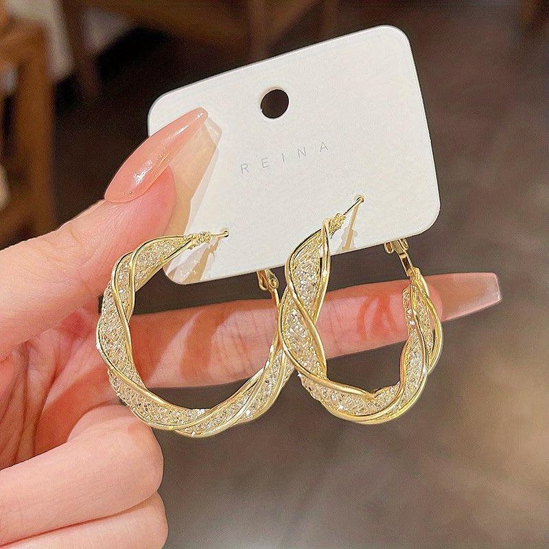 C Shaped Hollow Crystal Earrings for Girls Women Jewelry Halloween