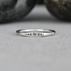 Vintage Moon Ring Silvery Plated Classic Party Jewelry Birthday Gift