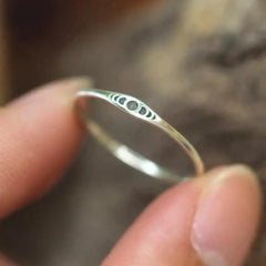 Vintage Moon Ring Silvery Plated Classic Party Jewelry Birthday Gift