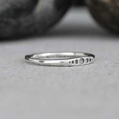 Vintage Moon Ring Silvery Plated Classic Party Jewelry Birthday Gift