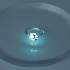 Luminous Bear Paw Cat Paw Adjustable Ring For Women