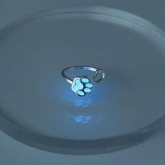 Luminous Bear Paw Cat Paw Adjustable Ring For Women