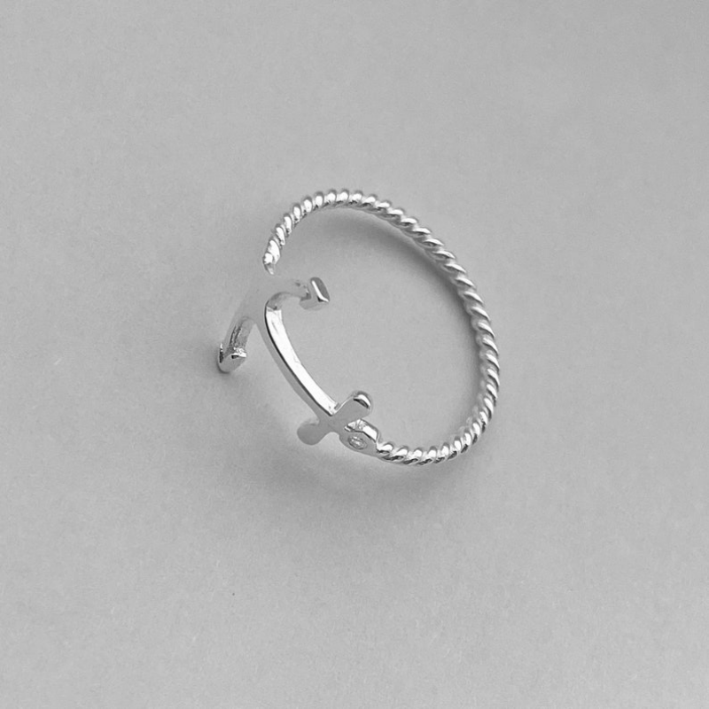 Anchor Ring Silvery Plated Party Jewelry Gift For Women Girls