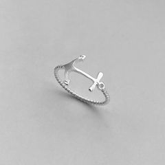 Anchor Ring Silvery Plated Party Jewelry Gift For Women Girls
