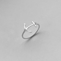 Anchor Ring Silvery Plated Party Jewelry Gift For Women Girls