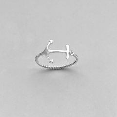 Anchor Ring Silvery Plated Party Jewelry Gift For Women Girls