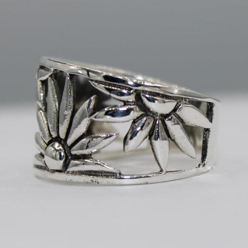 Vintage Silvery Plated Daisy Ring Party Jewelry Birthday Gift