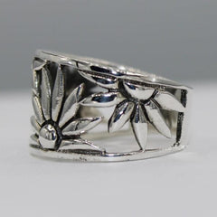 Vintage Silvery Plated Daisy Ring Party Jewelry Birthday Gift
