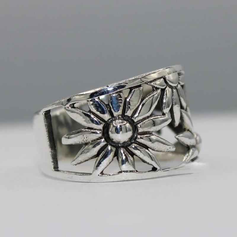 Vintage Silvery Plated Daisy Ring Party Jewelry Birthday Gift