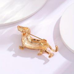 Poodle Dog Pet Puppy Brooch Artificial Diamond Animal Corsage