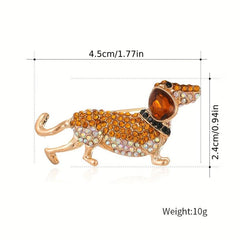 Poodle Dog Pet Puppy Brooch Artificial Diamond Animal Corsage