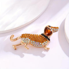 Poodle Dog Pet Puppy Brooch Artificial Diamond Animal Corsage