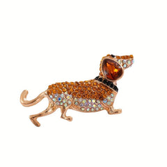 Poodle Dog Pet Puppy Brooch Artificial Diamond Animal Corsage