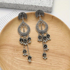 Vintage Peacock Shaped Earrings With Tassels