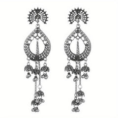 Vintage Peacock Shaped Earrings With Tassels