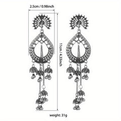 Vintage Peacock Shaped Earrings With Tassels