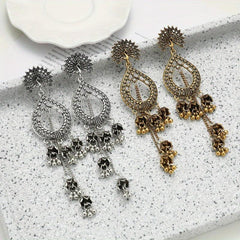 Vintage Peacock Shaped Earrings With Tassels