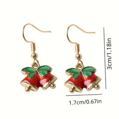 Christmas Bell Earrings And Small Bowknot Earrings Party Jewelry