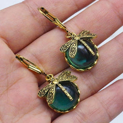 Vintage Green Dragonfly Earrings for Party Jewelry