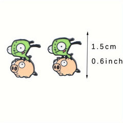 Cartoon Game Piercing Earrings Green Stud Earrings For Woman Party Jewelry