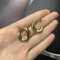 C-Shaped Stainless Steel Earrings for Women