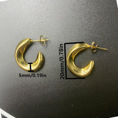 C-Shaped Stainless Steel Earrings for Women
